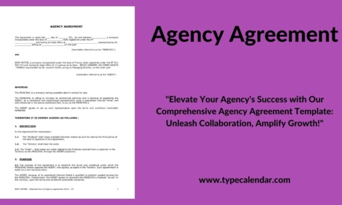 Free Printable Agency Agreement Templates [Word, PDF] Simple