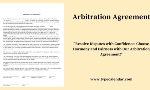 Free Printable Arbitration Agreement Templates [PDF] Example