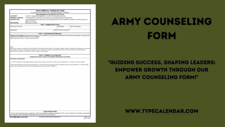 Free Printable Army Counseling Form Templates [DA 4856] Fillable PDF