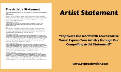 Free Printable Artist Statement Templates [PDF, Word] Middle, High School Students