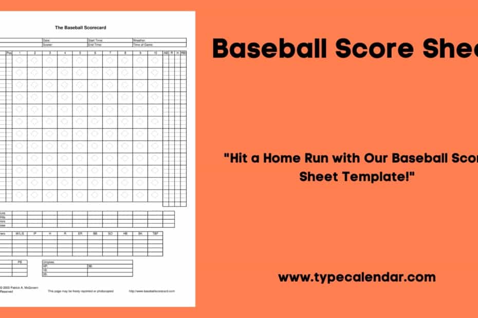 Baseball Score Sheet