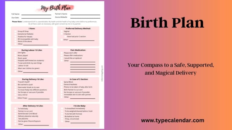 Free Printable Birth Plan Templates [Word]