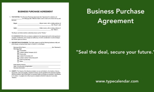 Free Printable Business Purchase Agreement Templates [PDF, Word]