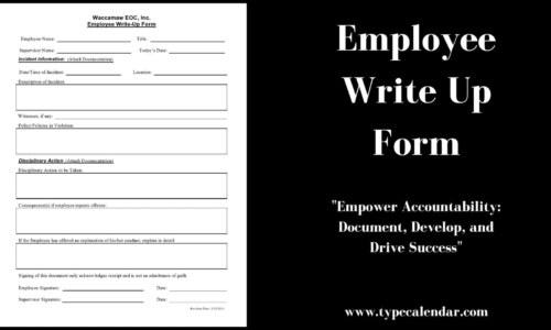 Free Printable Employee Write Up Form Templates [Word] Example