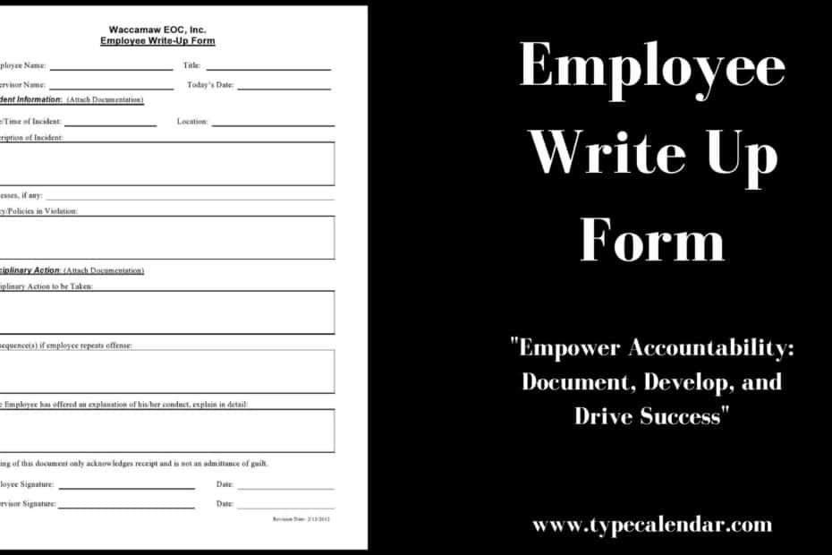 Employee Write Up Form