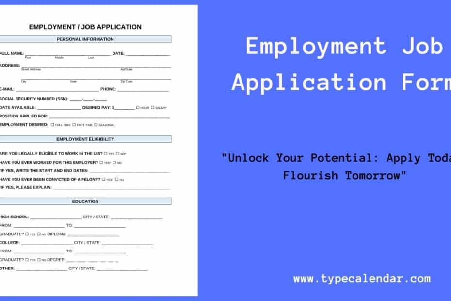 Employment Job Application Form