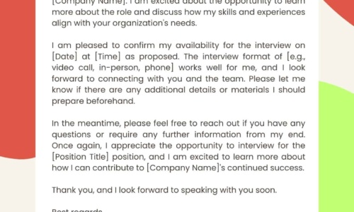 Free Printable Interview Acceptance Email Templates [Reply] Sample