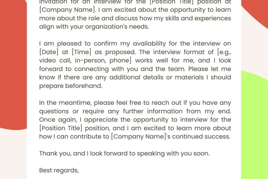 Interview Acceptance Emails