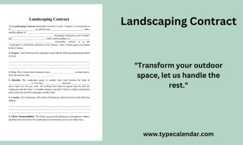Free Printable Landscaping Contract Templates [PDF, Word, Excel]