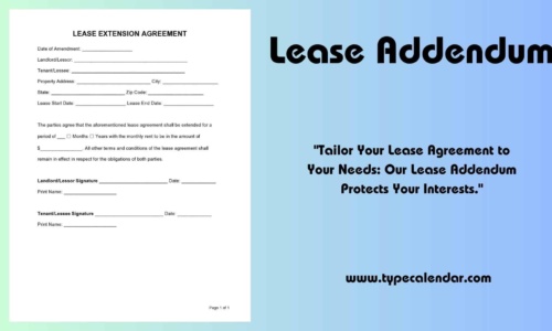 Free Printable Lease Addendum Templates [PDF, Word]