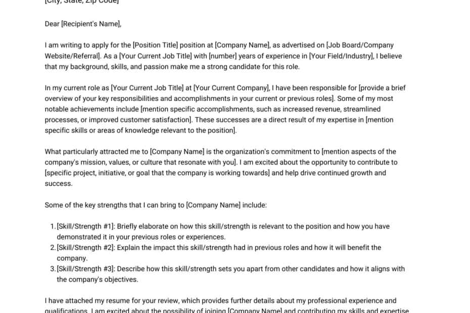 Letter Of Application