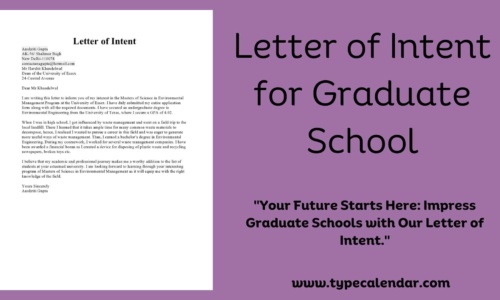 Free Printable Letter of Intent for Graduate School Templates [Word, PDF]