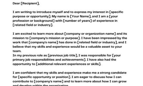 Free Printable Letter of Introduction Templates [Teacher, School, Business, Job]