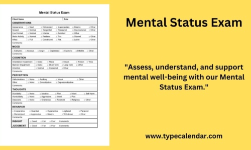 Free Printable Mental Status Exam Templates [PDF, Word] Worksheet