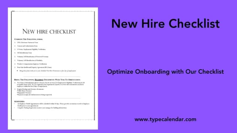 Free Printable New Hire Checklist Templates [PDF, Excel, Word]