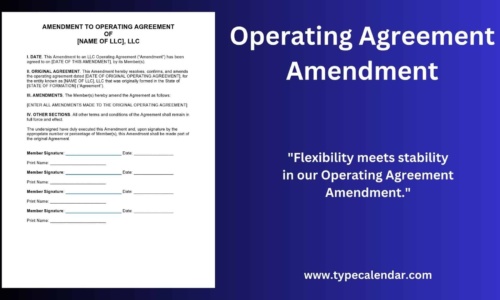 Free Printable Amendment to LLC Operating Agreement Templates
