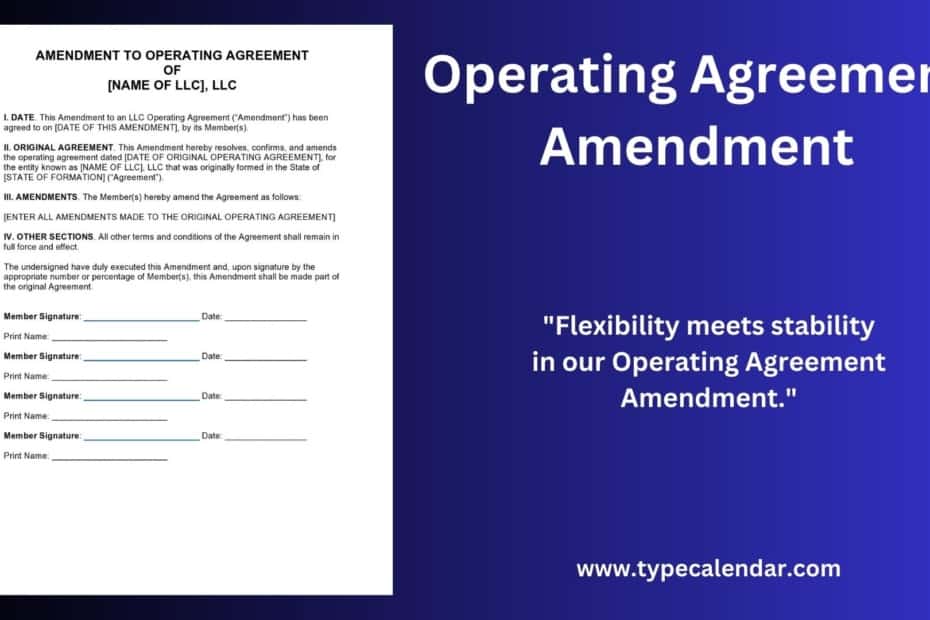 Operating Agreement Amendment