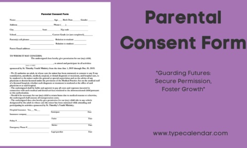 Free Printable Parental Consent Form Templates [Travel, Passport] Word