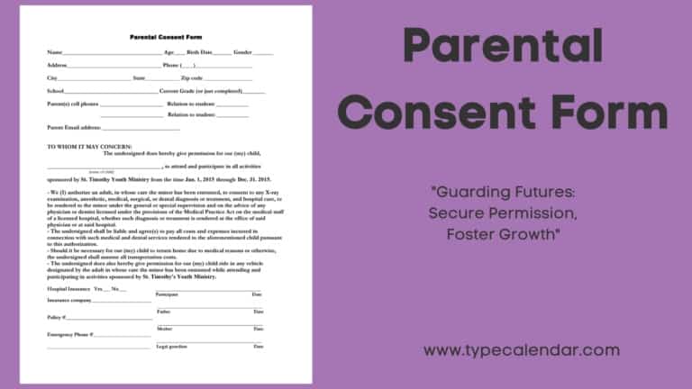 Free Printable Parental Consent Form Templates [Travel, Passport] Word
