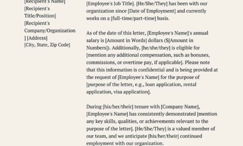 Free Printable Proof of Employment Letter Templates [Word, PDF]
