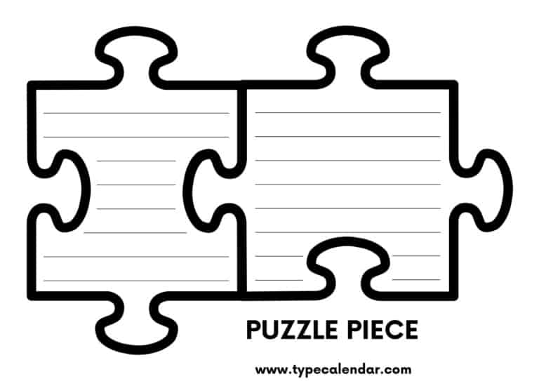 Free Printable Puzzle Piece Templates  [PDF] 4, 12, 24 Piece