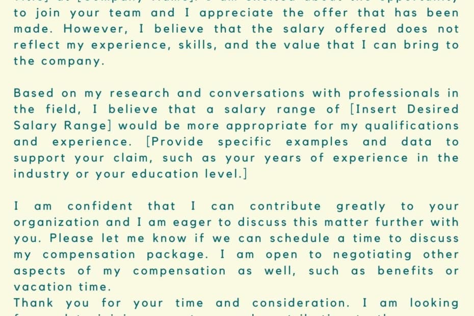 Salary Negotiation Letter