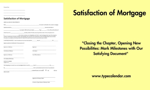 Free Printable Satisfaction of Mortgage Templates [Word, PDF] Example