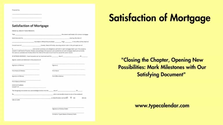 Free Printable Satisfaction of Mortgage Templates [Word, PDF] Example