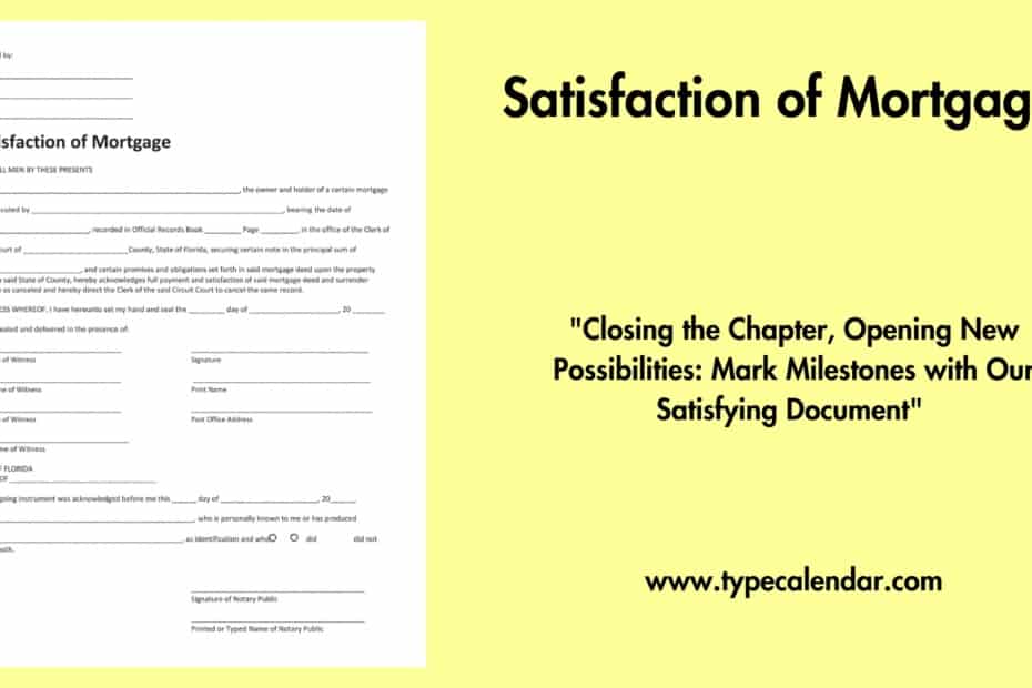 Satisfaction of Mortgage
