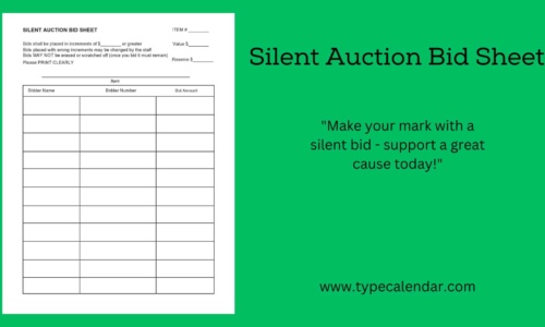 Free Printable Silent Auction Bid Sheet Templates [PDF] Examples +Ideas