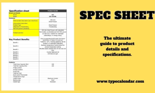 Free Printable Spec Sheet Templates [Excel, PDF, Word] Fashion & PDF