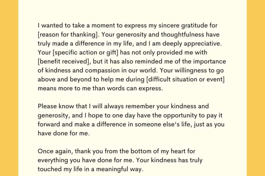 Thank you Letter