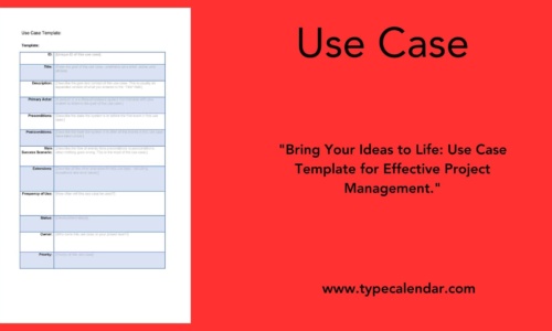 Free Printable Use Case Templates [Word, Excel, PDF]