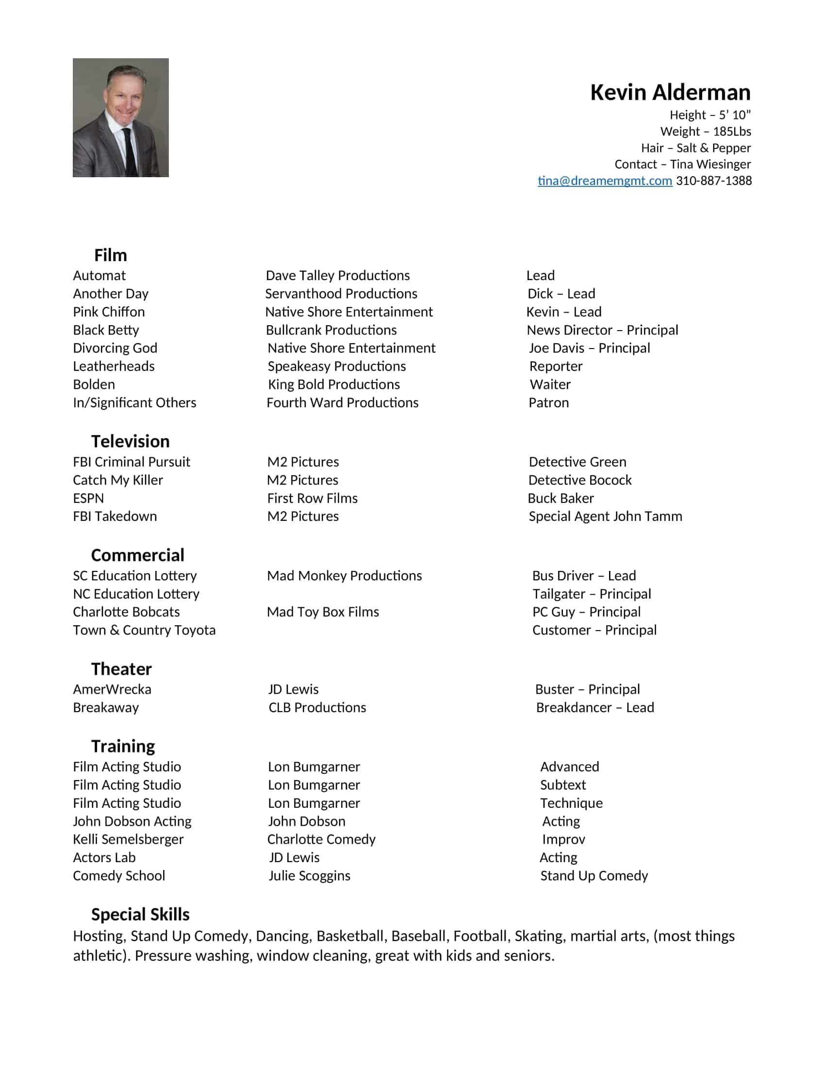 Free Printable Acting Resume Templates - Acting Manager Resume Sample