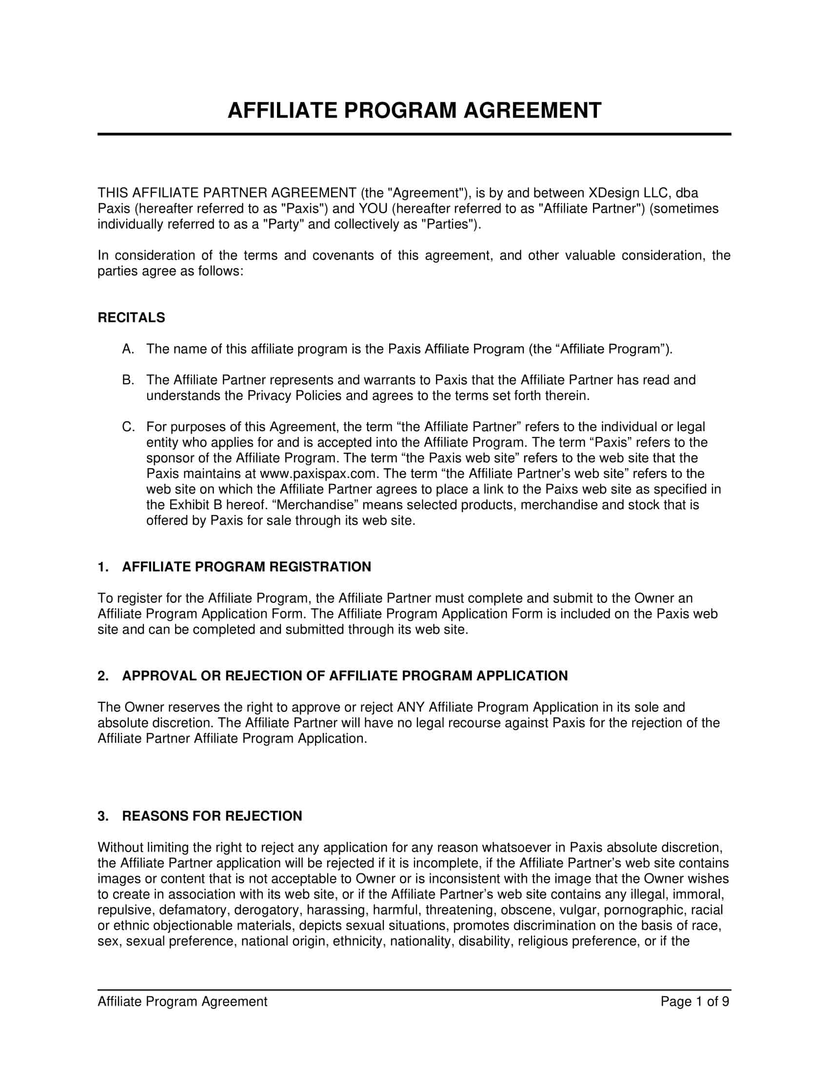 Affiliation Letter Template