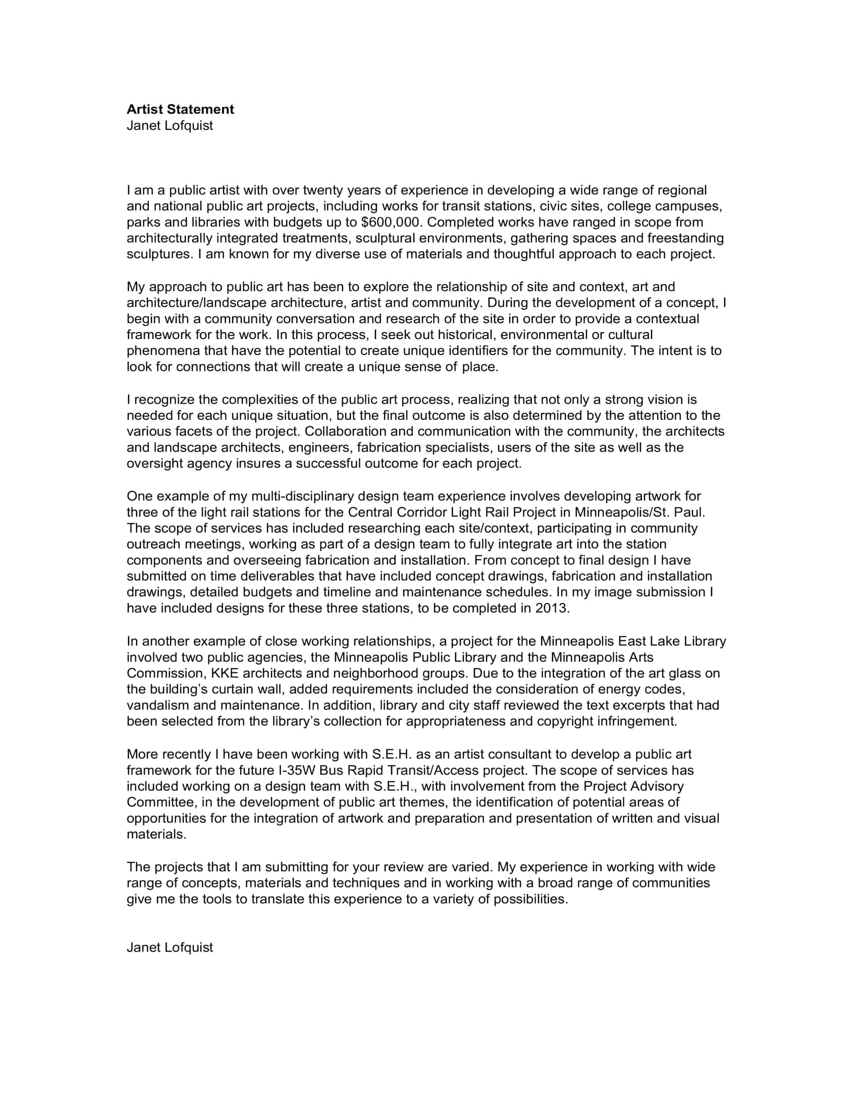 artists statements examples artists statements examples