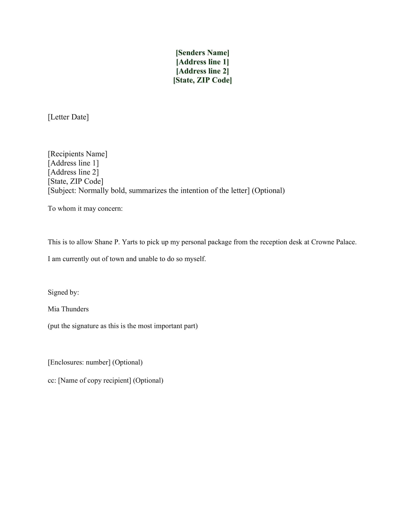 authorization letter template authorization letter template