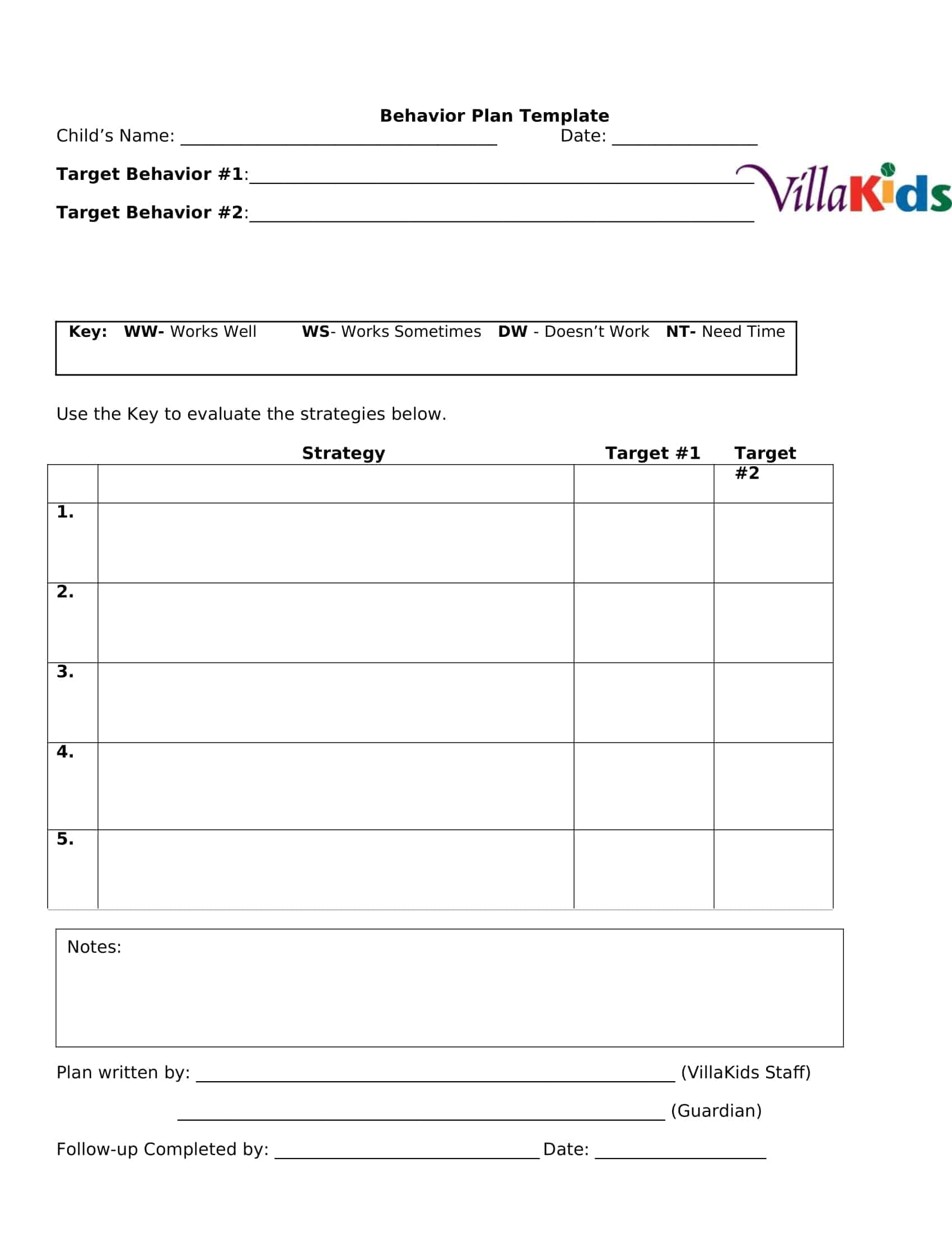 Free Printable Behavior Plan Templates [PDF, Word] Students, Adults