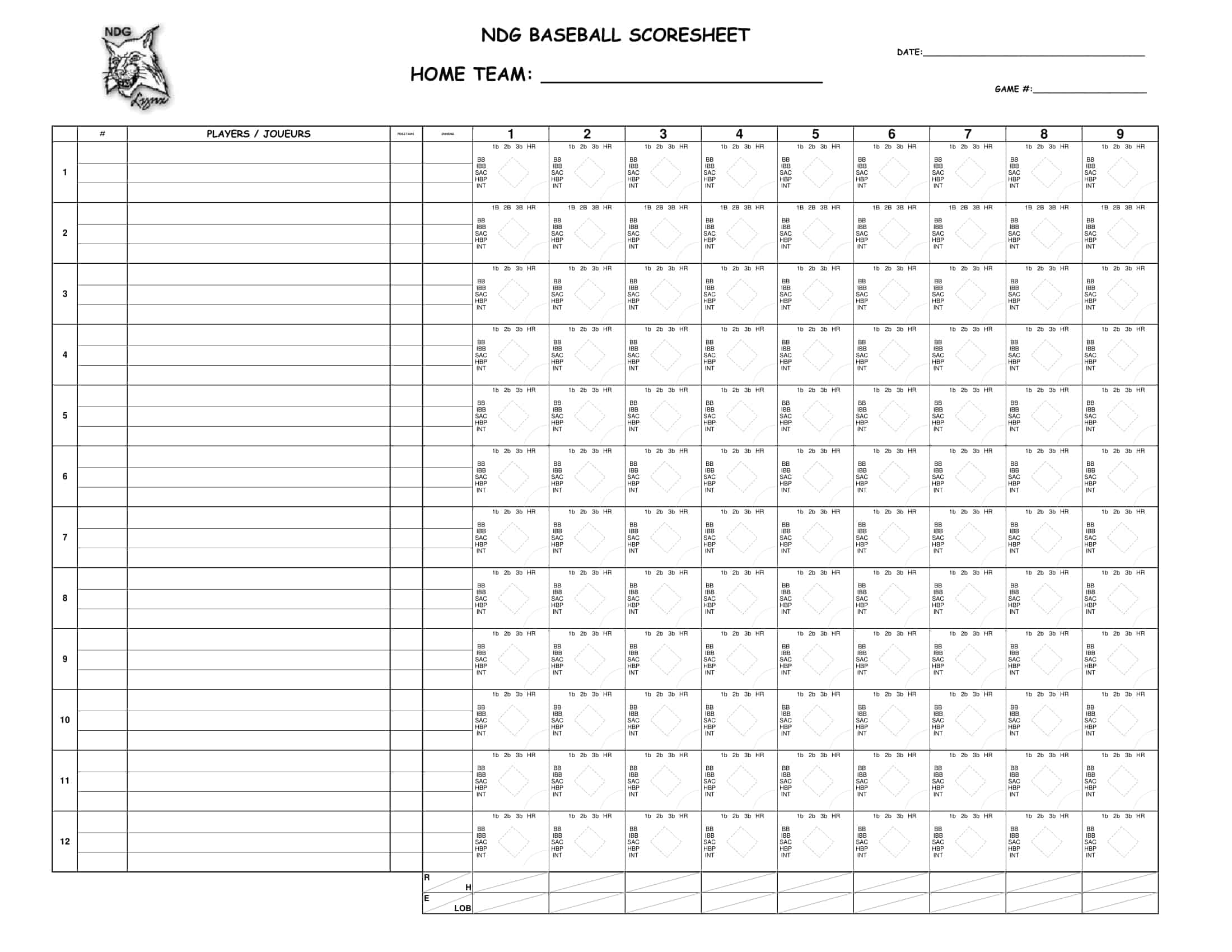 Free Printable Baseball Score Sheets Free Printable Baseball Score Sheets