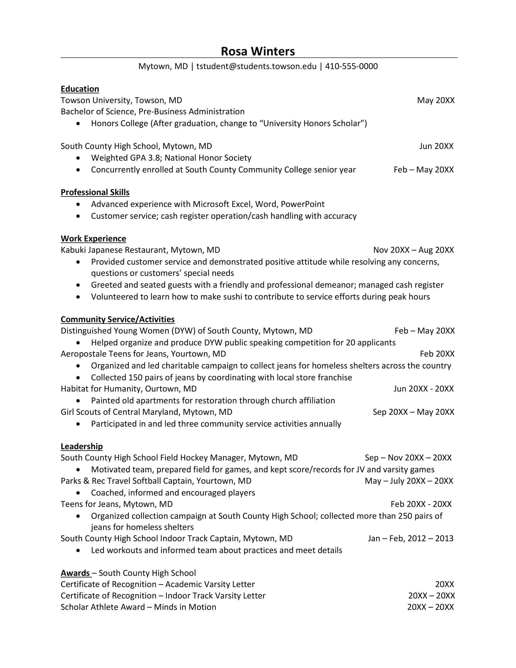 college athlete resume college athlete resume