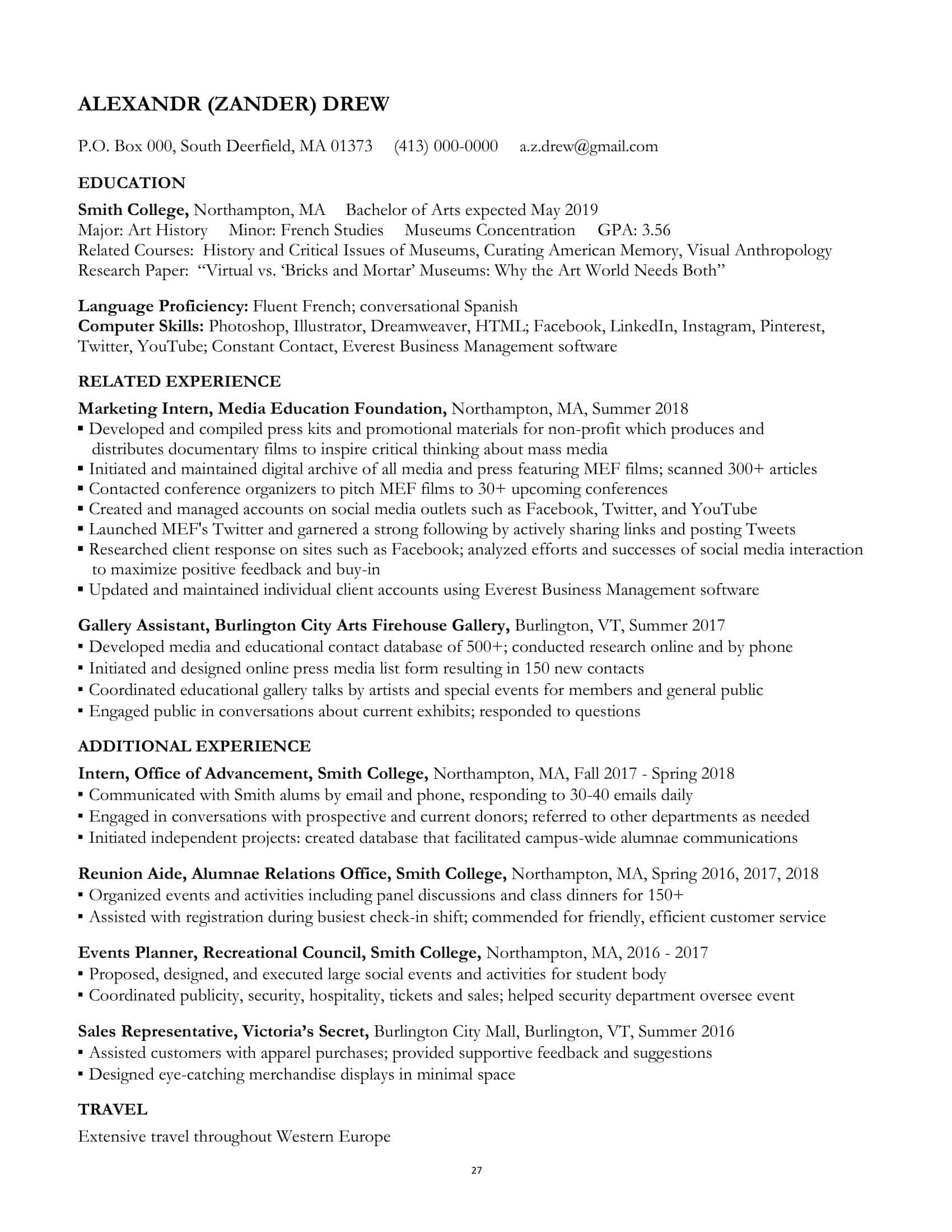 example resume for college student example resume for college student