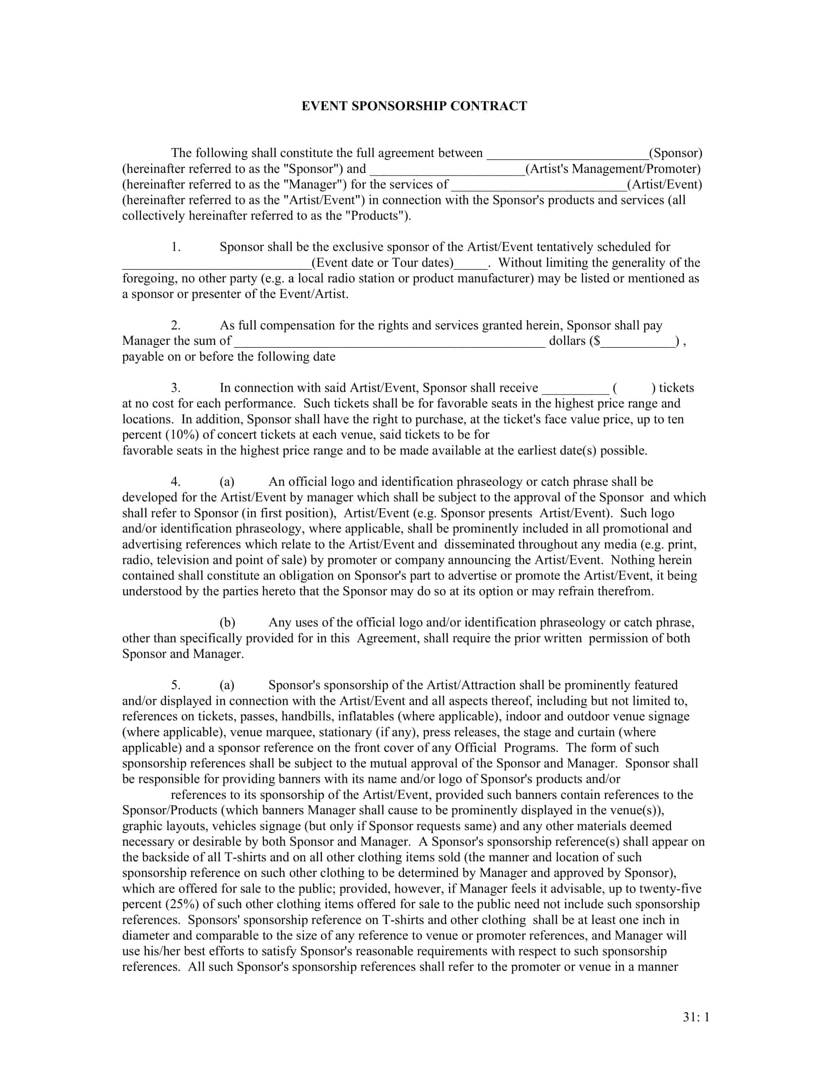 exclusive artist management contract exclusive artist management contract