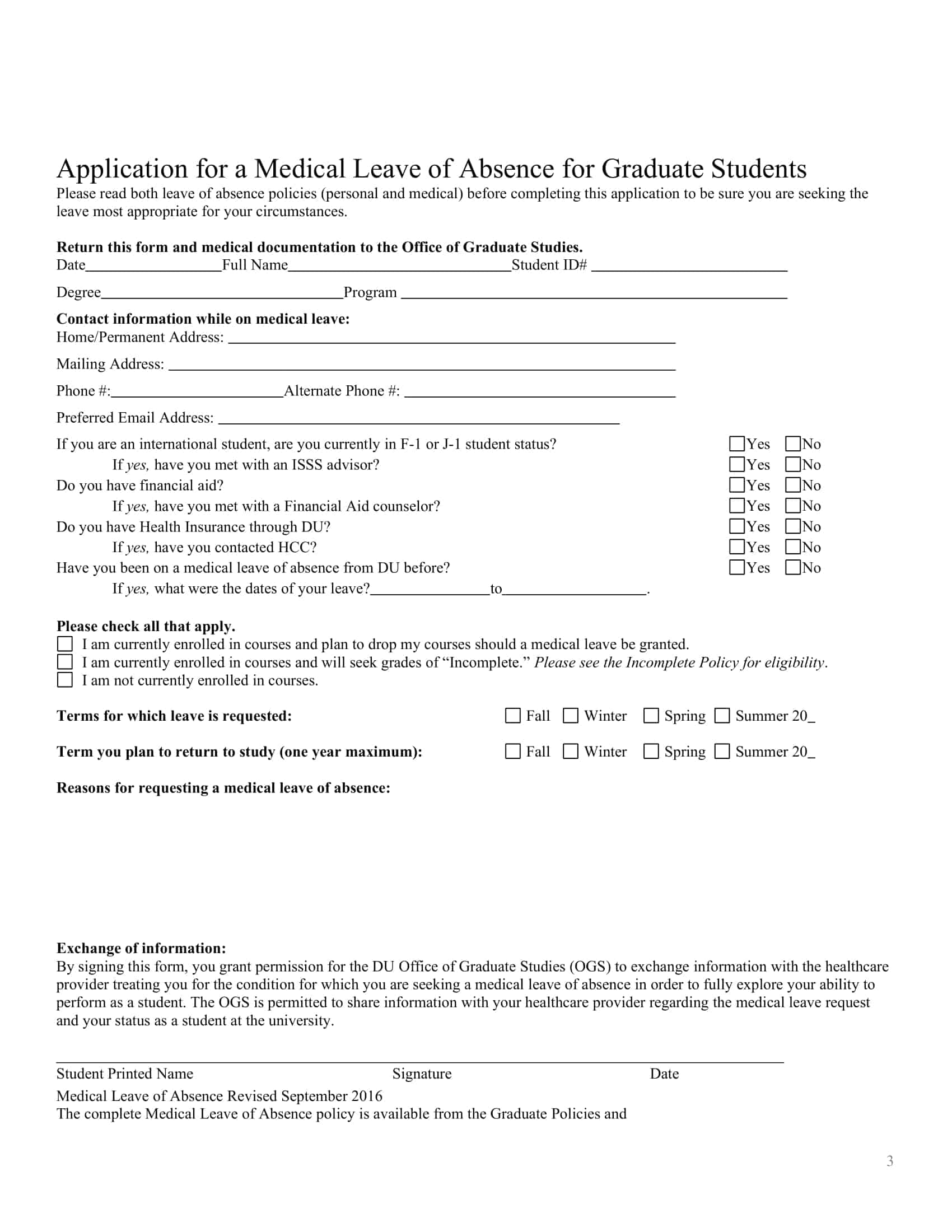 leave of absence from work letter samples leave of absence from work letter samples