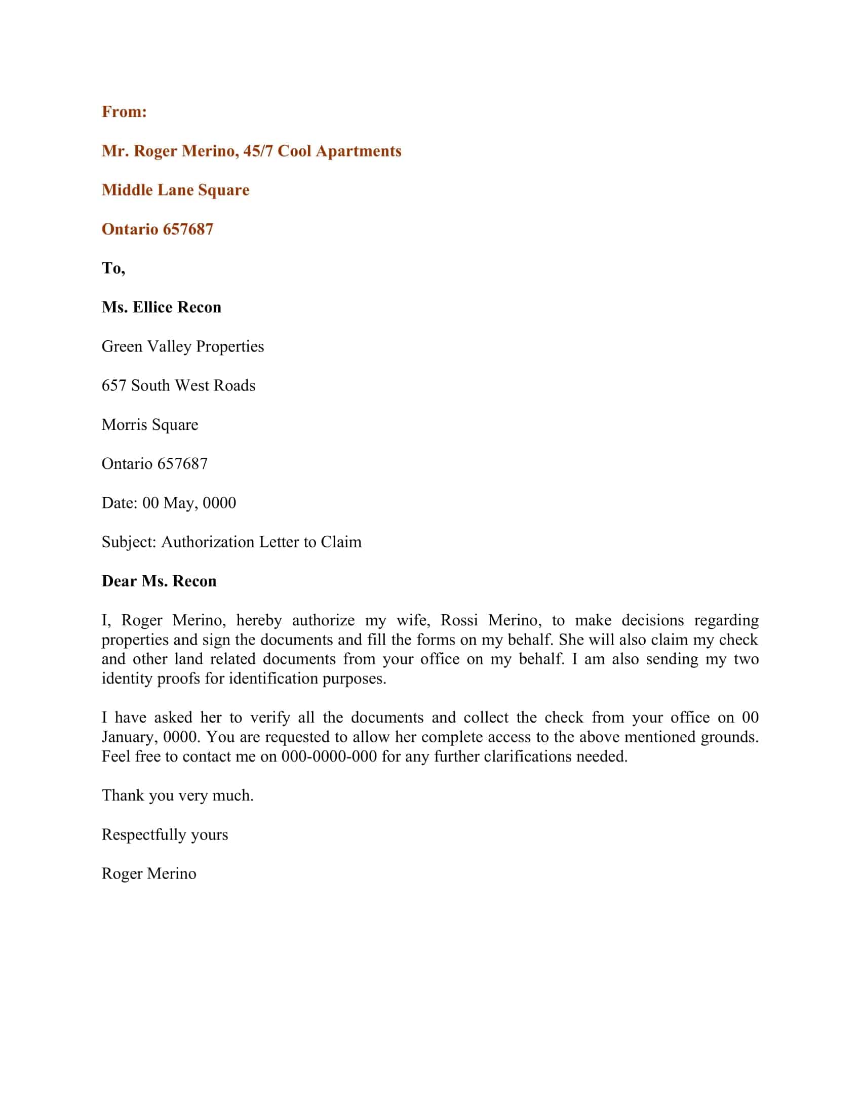 letter of authorization sample letter of authorization sample