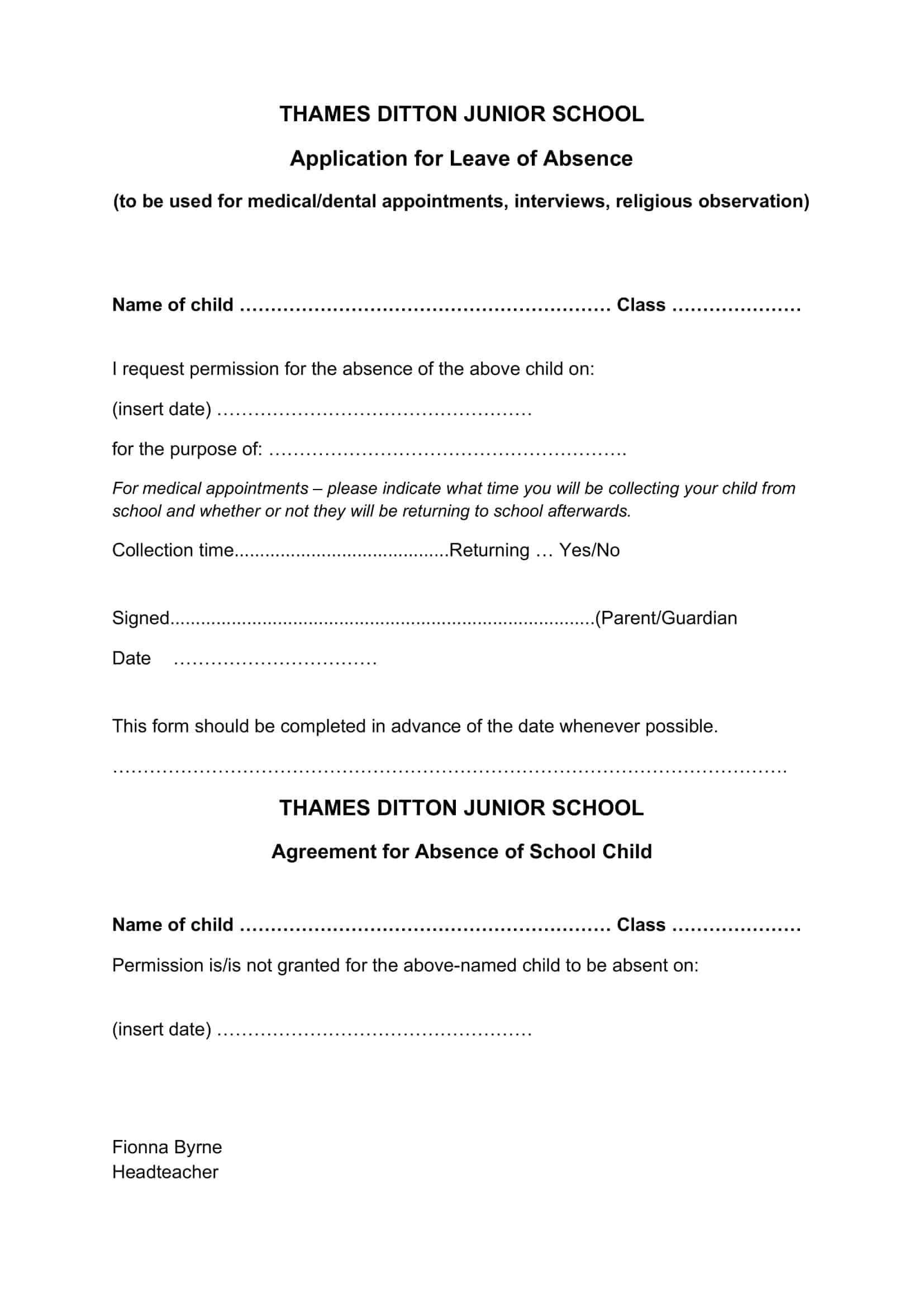 medical leave of absence letter medical leave of absence letter