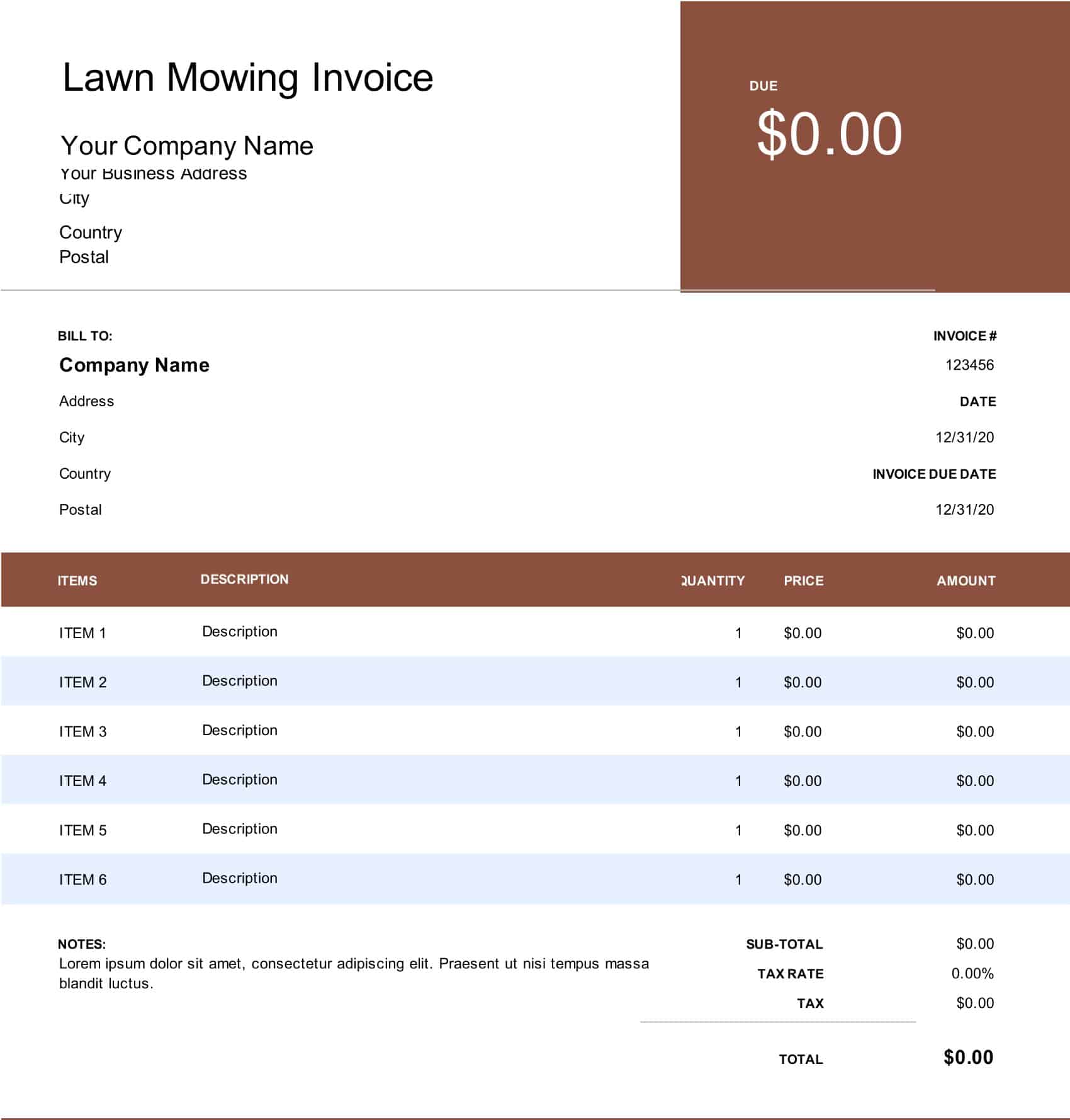 native landscaping invoice native landscaping invoice