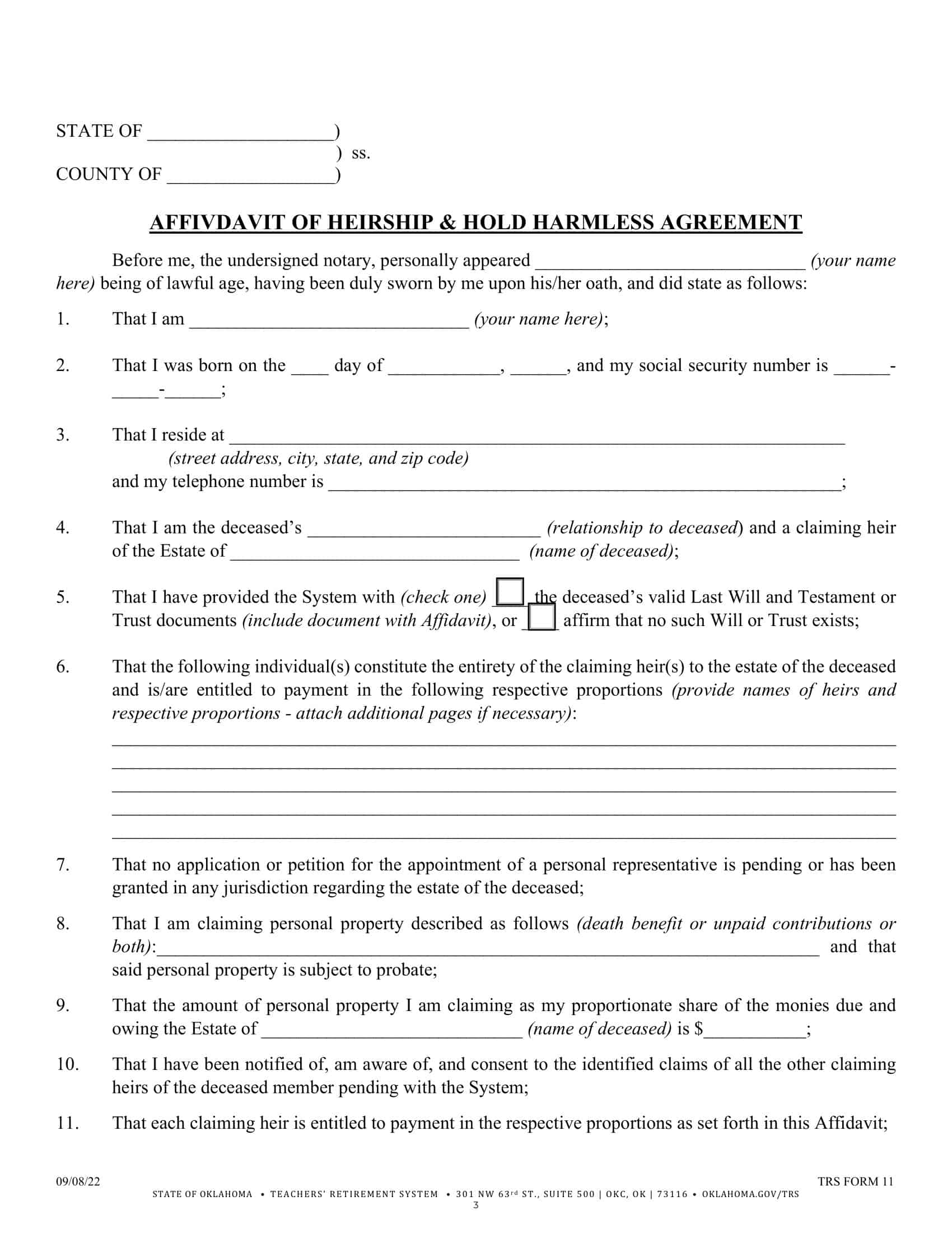 proof of heirship affidavit proof of heirship affidavit