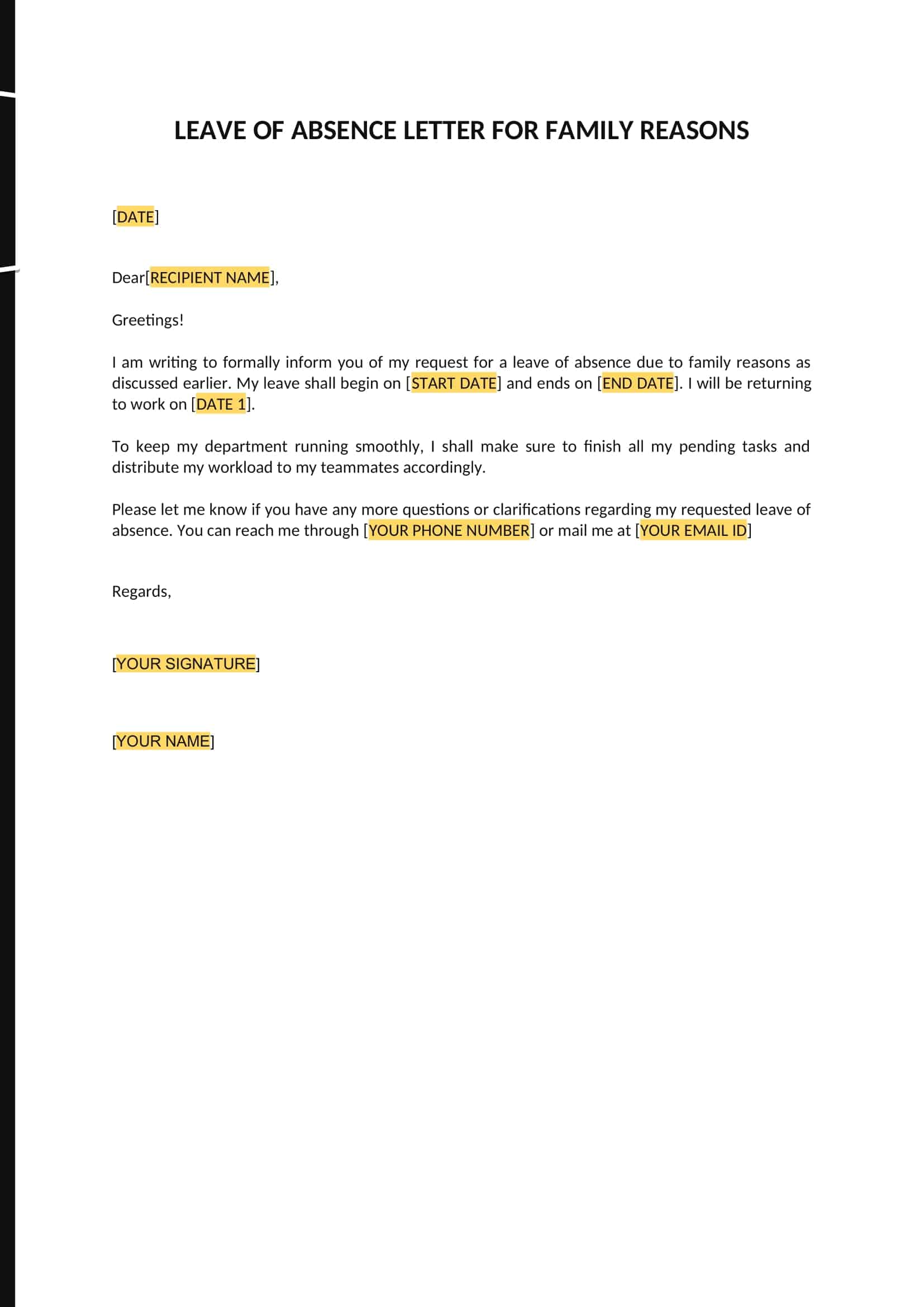 resignation letter while on leave of absence resignation letter while on leave of absence