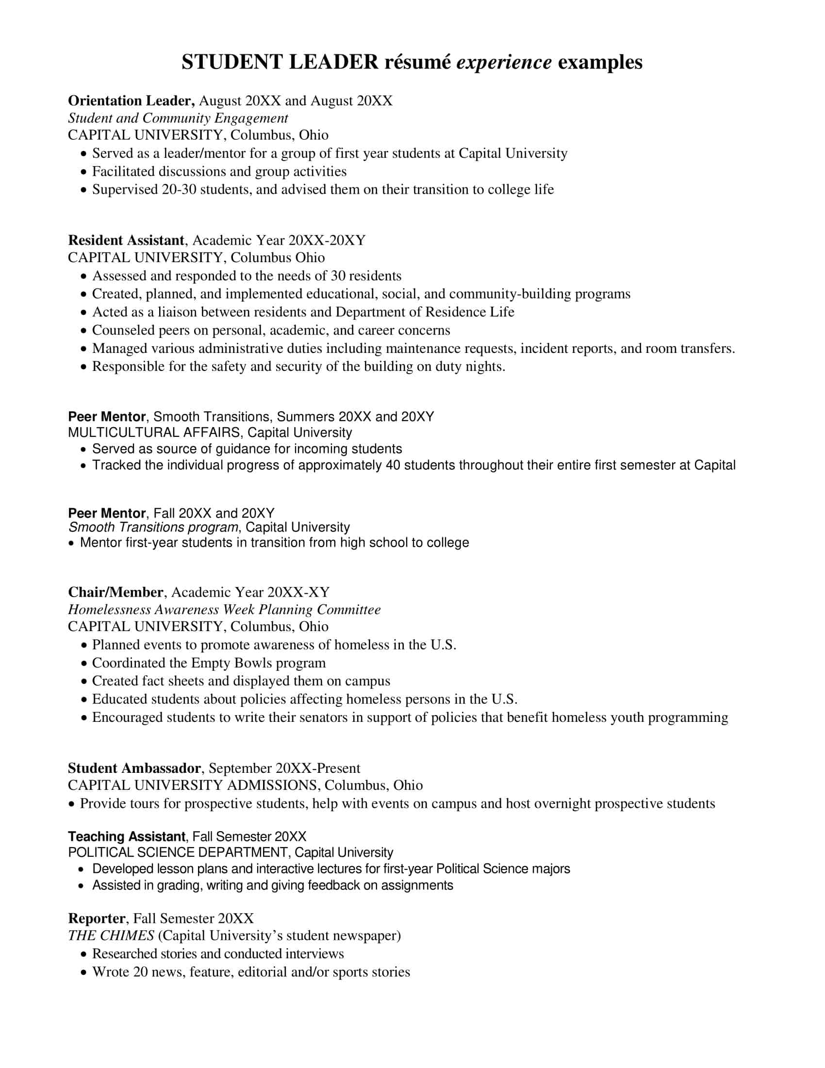 resume college student template resume college student template