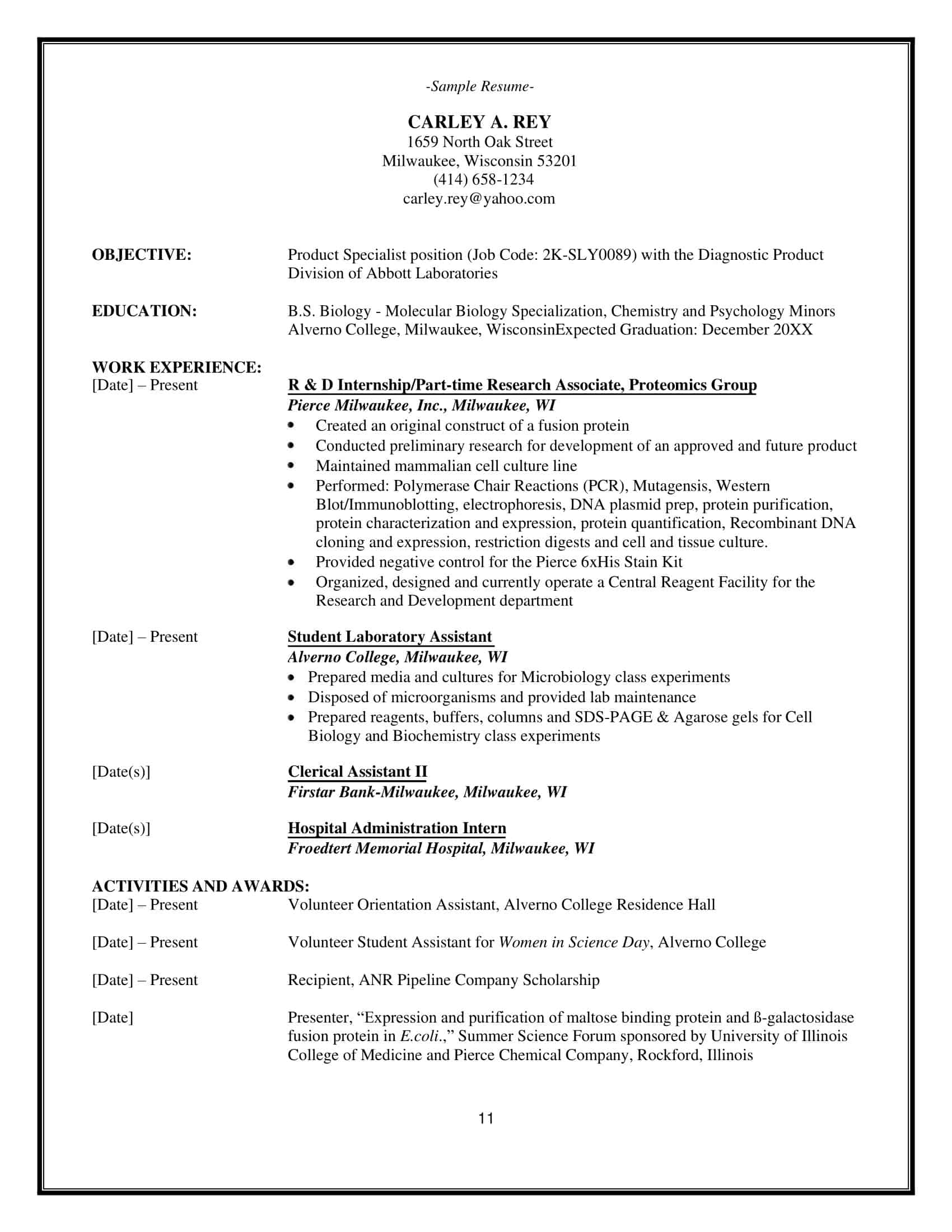 resume for college internship resume for college internship